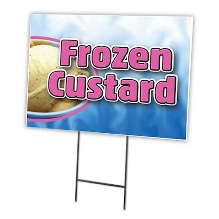 Signmission Frozen Custard Yard Sign & Stake outdoor plastic coroplast window, C-1216-DS-Frozen Custard C-1216-DS-Frozen Custard